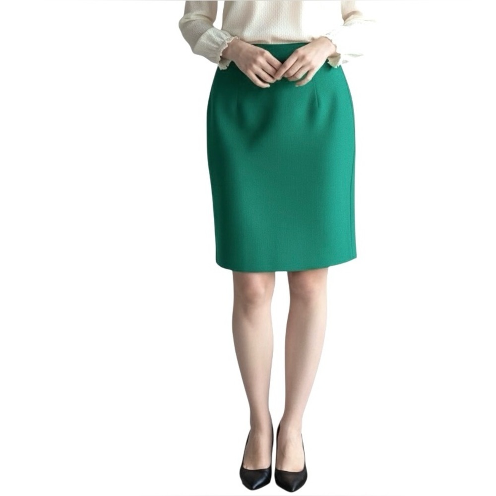 J. Crew No. 2 Pencil Skirt Wool Jade green Above knee Size 0P Career Office wear
